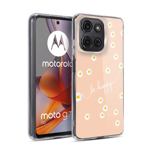 Monika Strigel Happy Daisy Peach Soft Gel Case for Motorola Moto G75