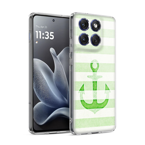 Monika Strigel Vintage Anchors Green Soft Gel Case for Motorola Edge 70