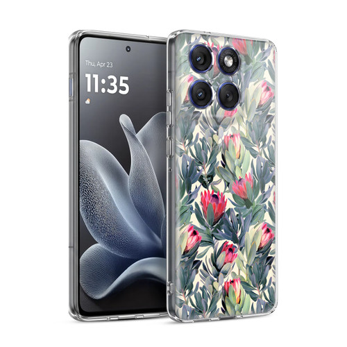Micklyn Le Feuvre Florals Painted Protea Soft Gel Case for Motorola Edge 70