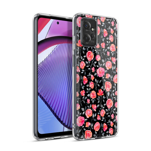 Micklyn Le Feuvre Florals Roses on Black Soft Gel Case for Motorola Moto G Power (2023)