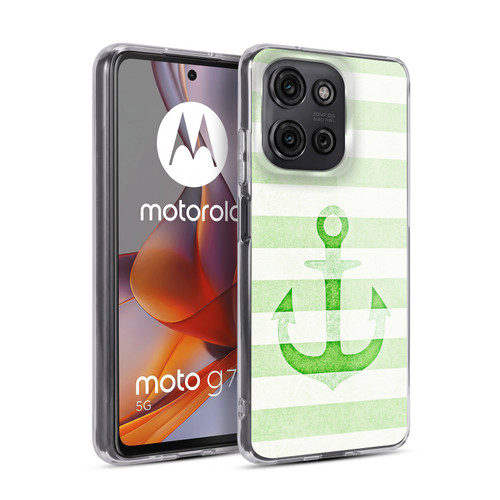 Monika Strigel Vintage Anchors Green Soft Gel Case for Motorola Moto G75