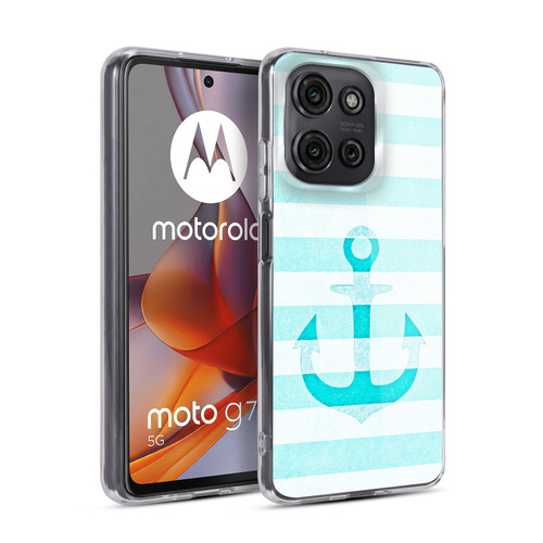 Monika Strigel Vintage Anchors Aqua Soft Gel Case for Motorola Moto G75