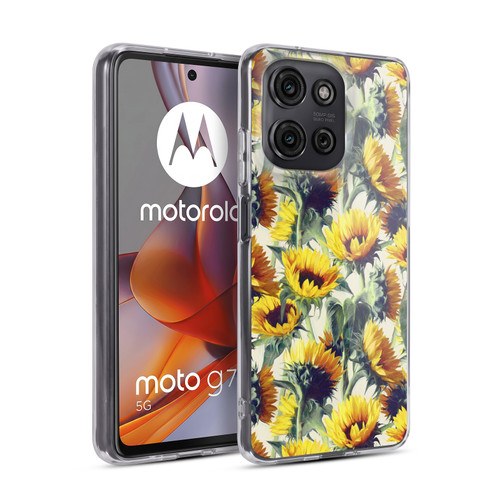 Micklyn Le Feuvre Florals Sunflowers Forever Soft Gel Case for Motorola Moto G75