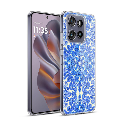 Micklyn Le Feuvre Floral Patterns Cobalt Blue And White Soft Gel Case for Motorola Edge 50 Neo