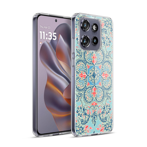 Micklyn Le Feuvre Floral Patterns Red And Blue Soft Gel Case for Motorola Edge 50 Neo