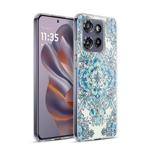 Micklyn Le Feuvre Floral Patterns Diamond Doodle In Teal And Tuquoise Soft Gel Case for Motorola Edge 50 Neo