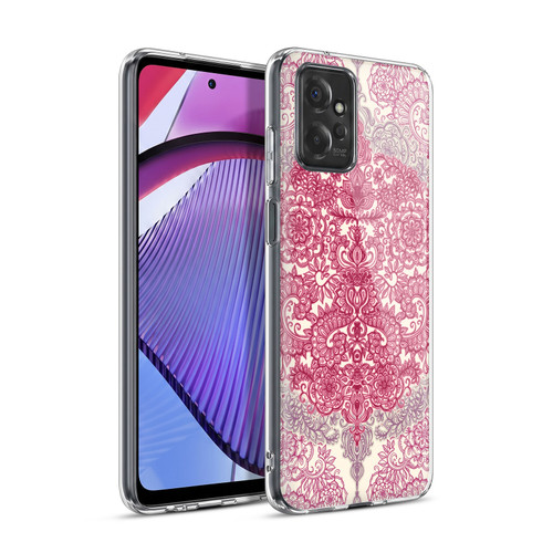 Micklyn Le Feuvre Floral Patterns Berry Pink Cream And Mauve Soft Gel Case for Motorola Moto G Power (2023)