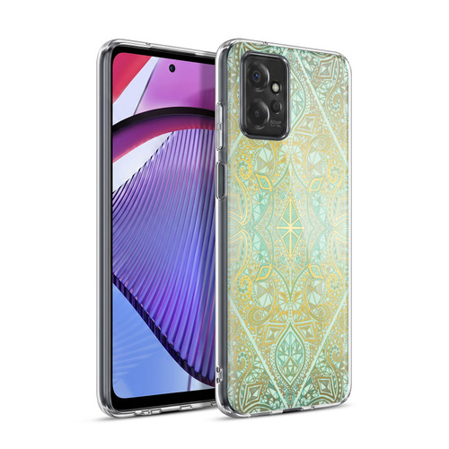 Micklyn Le Feuvre Floral Patterns Mint And Gold Soft Gel Case for Motorola Moto G Power (2023)