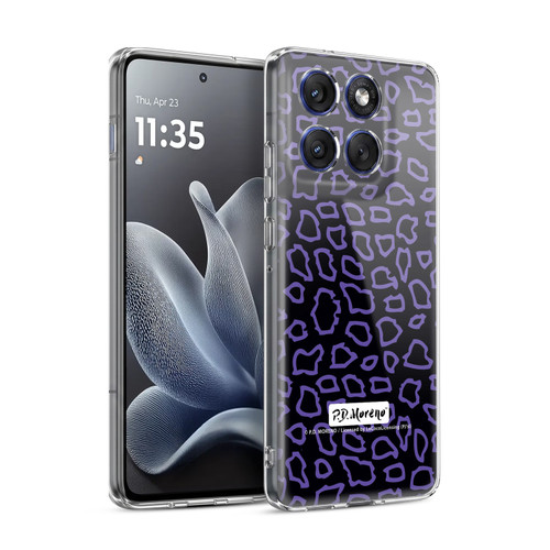 P.D. Moreno Patterns Black Purple Soft Gel Case for Motorola Edge 70