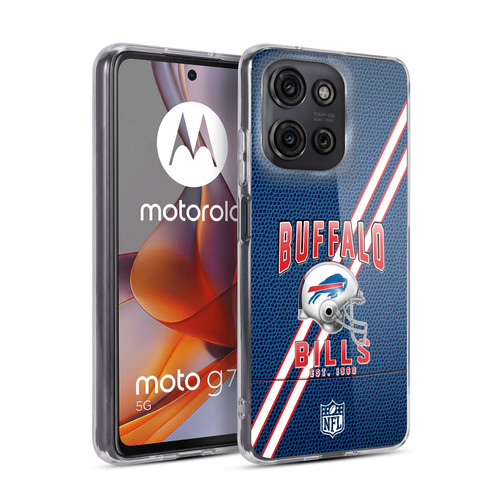 NFL Buffalo Bills Logo Art Football Stripes Soft Gel Case for Motorola Moto G75