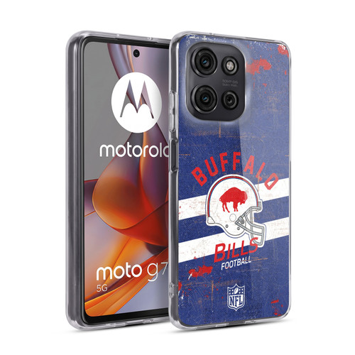 NFL Buffalo Bills Logo Art Helmet Distressed Soft Gel Case for Motorola Moto G75