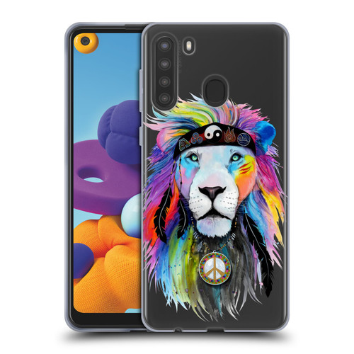 Pixie Cold Cats Hippy Lion Soft Gel Case for Samsung Galaxy A21 (2020)