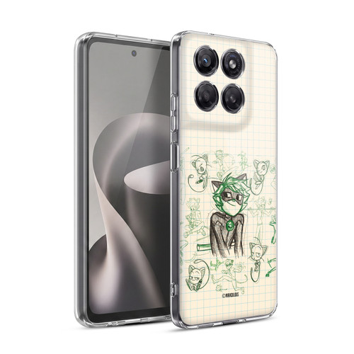 Miraculous Ladybug Sketches Cat Noir Soft Gel Case for Motorola Moto G37 Power