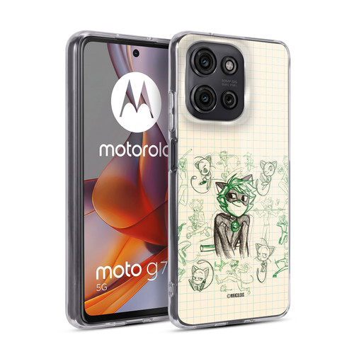 Miraculous Ladybug Sketches Cat Noir Soft Gel Case for Motorola Moto G75