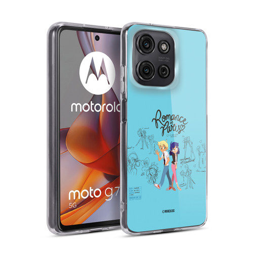 Miraculous Ladybug Sketches Romance In Paris Soft Gel Case for Motorola Moto G75