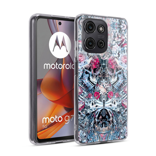 Riza Peker Skulls 9 Twin Skull Soft Gel Case for Motorola Moto G75