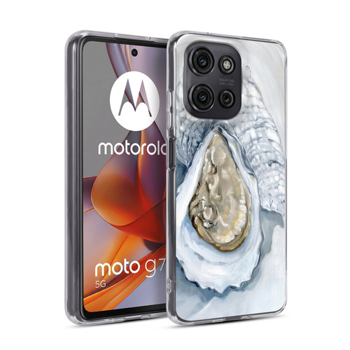 Paul Brent Sea Creatures Oyster White Soft Gel Case for Motorola Moto G75