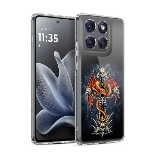 Sarah Richter Fantasy Creatures Red Dragon Guarding Bone Cross Soft Gel Case for Motorola Edge 70