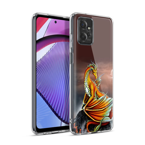 Sarah Richter Fantasy Creatures Orange Dragon With Fire Water Soft Gel Case for Motorola Moto G Power (2023)
