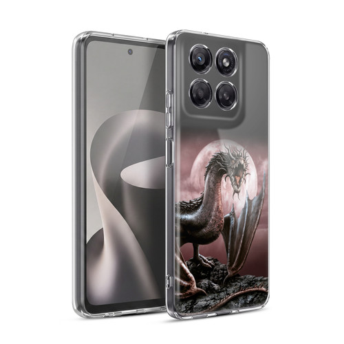 Sarah Richter Fantasy Creatures Black Dragon Roaring Soft Gel Case for Motorola Moto G37 Power