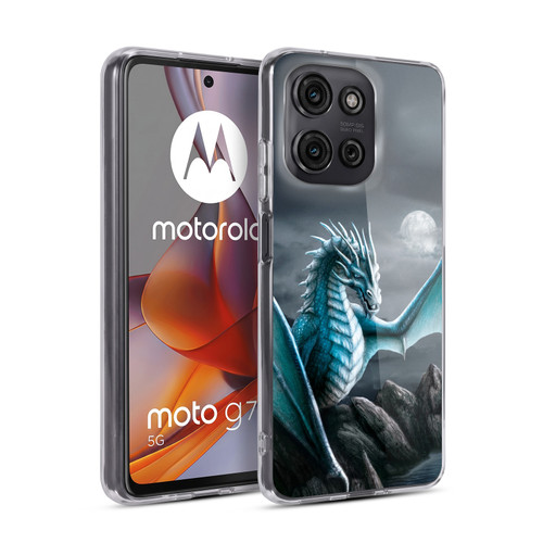 Sarah Richter Fantasy Creatures Blue Water Dragon Soft Gel Case for Motorola Moto G75