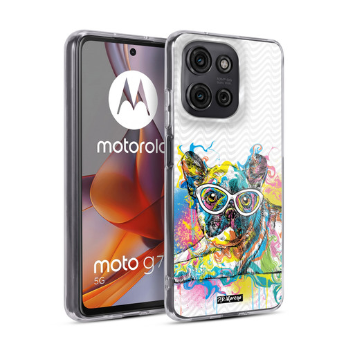 P.D. Moreno Drip Art Cats And Dogs French Bulldog Soft Gel Case for Motorola Moto G75