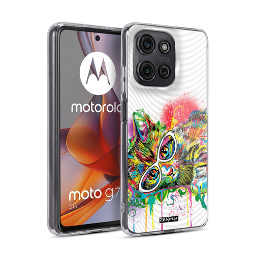 P.D. Moreno Drip Art Cats And Dogs Kitten Sunglasses Soft Gel Case for Motorola Moto G75