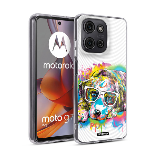 P.D. Moreno Drip Art Cats And Dogs Labrador Soft Gel Case for Motorola Moto G75