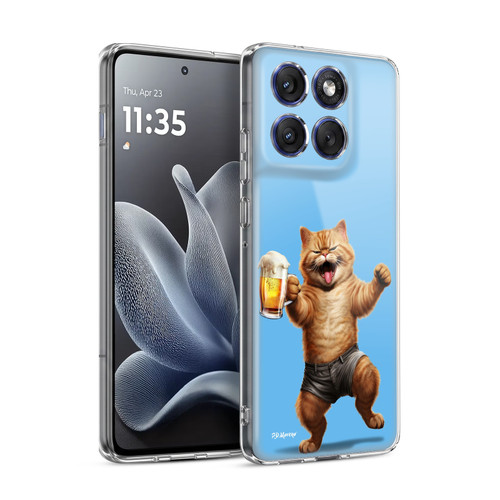 P.D. Moreno Furry Fun Artwork Cat Beer Soft Gel Case for Motorola Edge 70