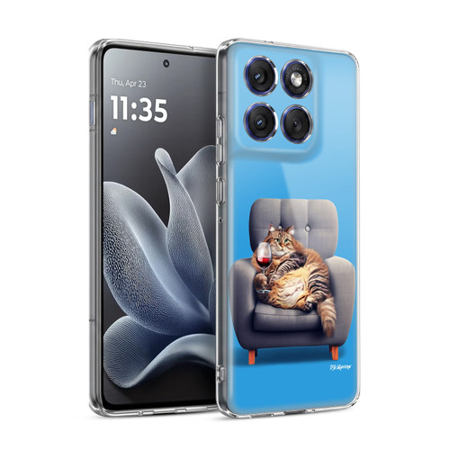 P.D. Moreno Furry Fun Artwork Fat Cat Armchair Soft Gel Case for Motorola Edge 70