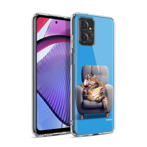 P.D. Moreno Furry Fun Artwork Fat Cat Armchair Soft Gel Case for Motorola Moto G Power (2023)