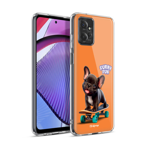 P.D. Moreno Furry Fun Artwork French Bulldog Skateboard Soft Gel Case for Motorola Moto G Power (2023)