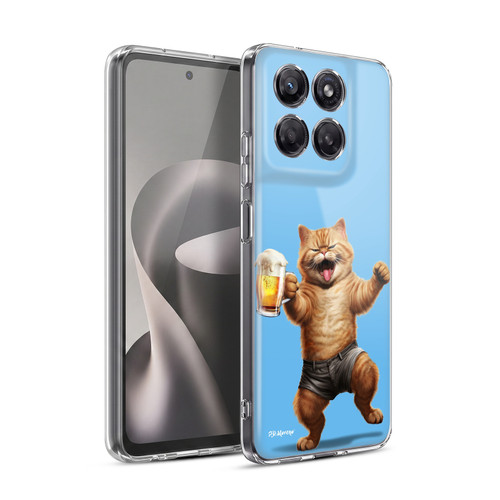 P.D. Moreno Furry Fun Artwork Cat Beer Soft Gel Case for Motorola Moto G37 Power
