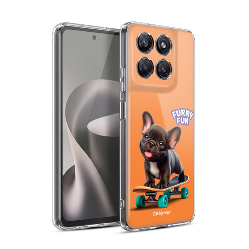 P.D. Moreno Furry Fun Artwork French Bulldog Skateboard Soft Gel Case for Motorola Moto G37 Power