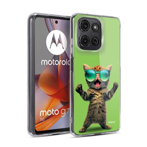 P.D. Moreno Furry Fun Artwork Cat Sunglasses Soft Gel Case for Motorola Moto G75