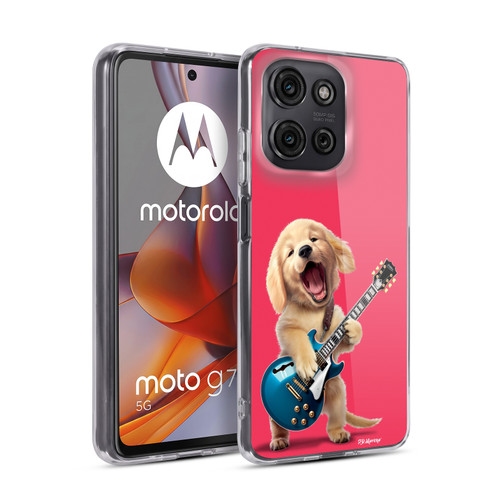 P.D. Moreno Furry Fun Artwork Golden Retriever Playing Guitar Soft Gel Case for Motorola Moto G75