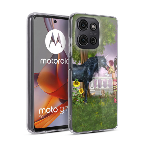 Simone Gatterwe Pegasus And Unicorns Last Black Unicorn Soft Gel Case for Motorola Moto G75