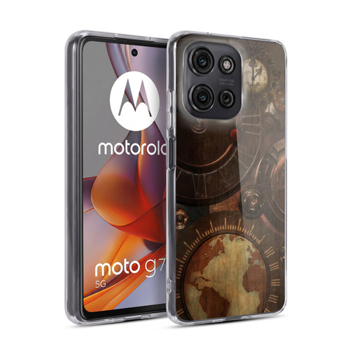 Simone Gatterwe Steampunk Clocks And Gears Soft Gel Case for Motorola Moto G75
