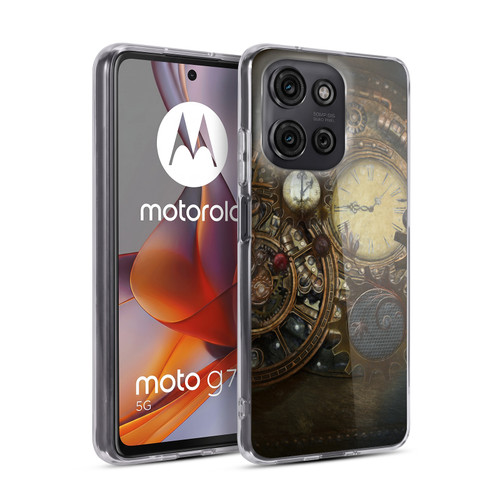 Simone Gatterwe Steampunk Clocks Soft Gel Case for Motorola Moto G75