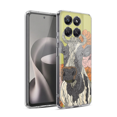 Valentina Nature and Floral Cow Soft Gel Case for Motorola Moto G37 Power