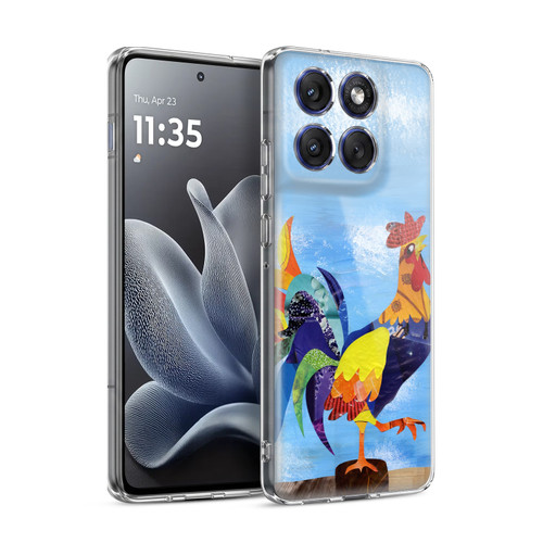 Artpoptart Animals Colorful Rooster Soft Gel Case for Motorola Edge 70