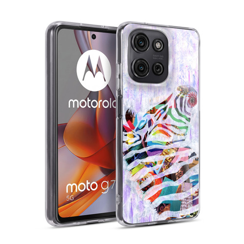 Artpoptart Animals Purple Zebra Soft Gel Case for Motorola Moto G75