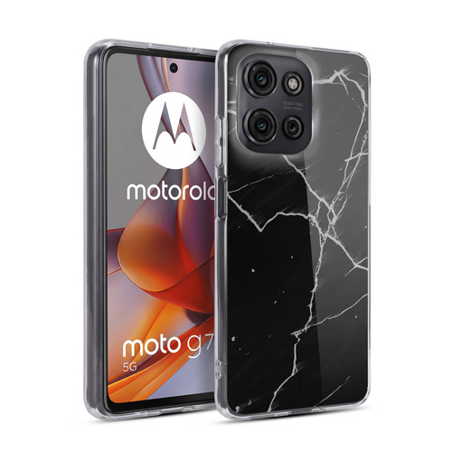 Alyn Spiller Marble Black Soft Gel Case for Motorola Moto G75