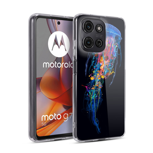 Dave Loblaw Sea Blue Jellyfish Soft Gel Case for Motorola Moto G75