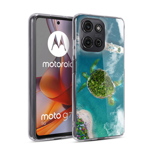Dave Loblaw Sea Turtle And Cruiseship Soft Gel Case for Motorola Moto G75