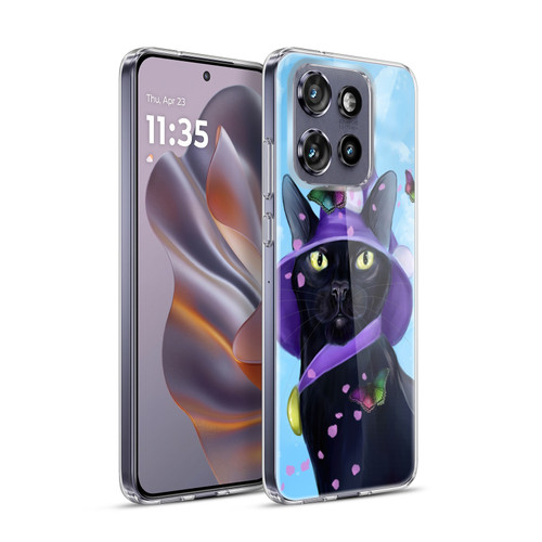 Ash Evans Black Cats Butterfly Sky Soft Gel Case for Motorola Edge 50 Neo