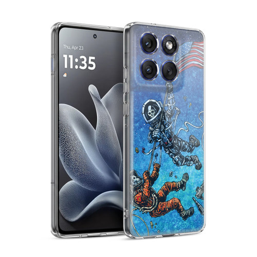 David Lozeau Skeleton Grunge Astronaut Battle Soft Gel Case for Motorola Edge 70