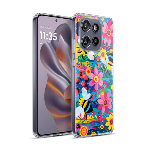 Michael David Ward Humor & Botanicals Bees and Flowers Soft Gel Case for Motorola Edge 50 Neo