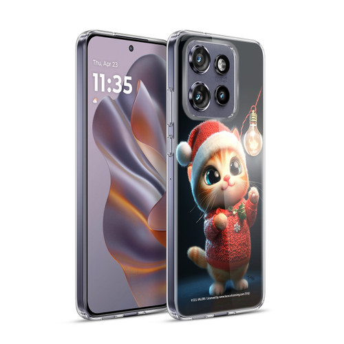 D.S. Valori Kitty And Puppy Kitty Christmas Light Soft Gel Case for Motorola Edge 50 Neo
