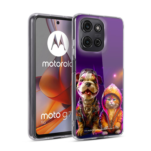 D.S. Valori Kitty And Puppy Hip Hop Pals Soft Gel Case for Motorola Moto G75